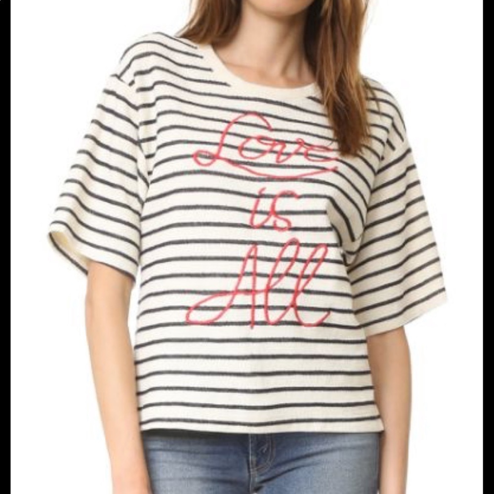 Sundry Love Is All Striped Oversized Tee 2/M